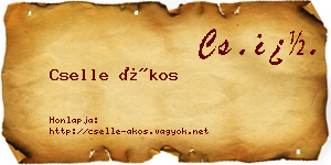 Cselle Ákos névjegykártya